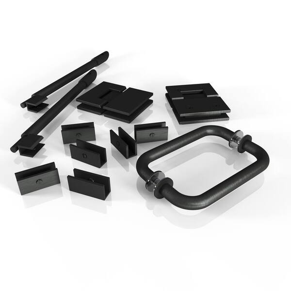 Glass Warehouse 78 in. 90 Degree Glass Hinged Hardware Pack in Oil