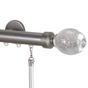 Tekno 25 Decorative 120 in. Traverse Rod in Antique Silver with Trans Lu Finial