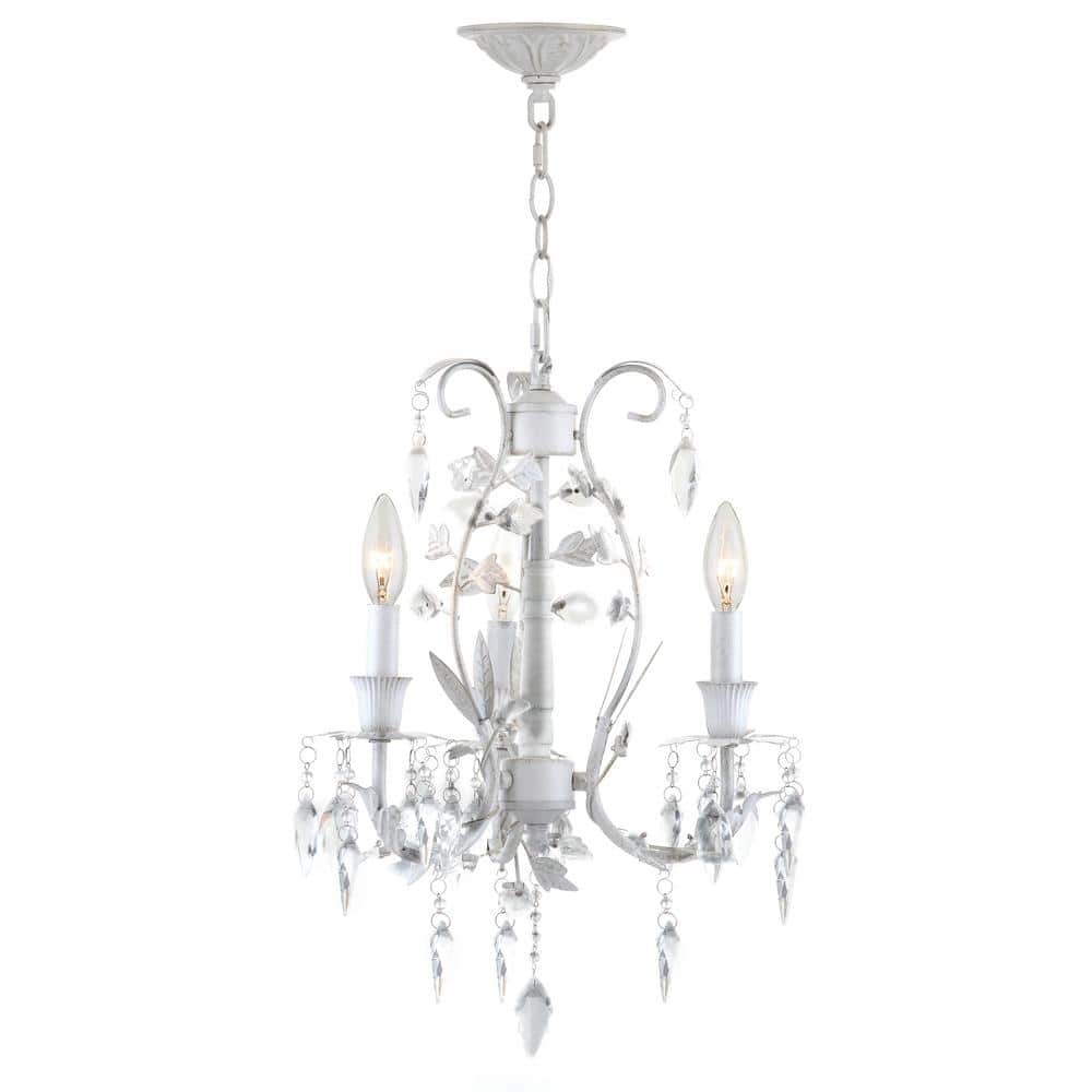 Jasper White Crystal 3-Light Adjustable Chandelier