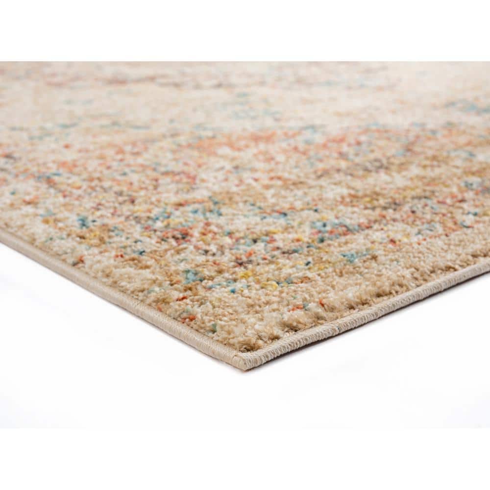 Bone and Ivory Synthetic Rectangular Tufted Area Rug, 2' x 3'