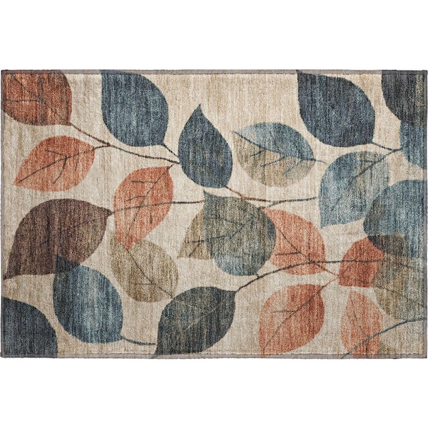 Mayfield Premium Machine Washable Abstract AMF1953 Beige 2 ft. x 3 ft. Accent Rug