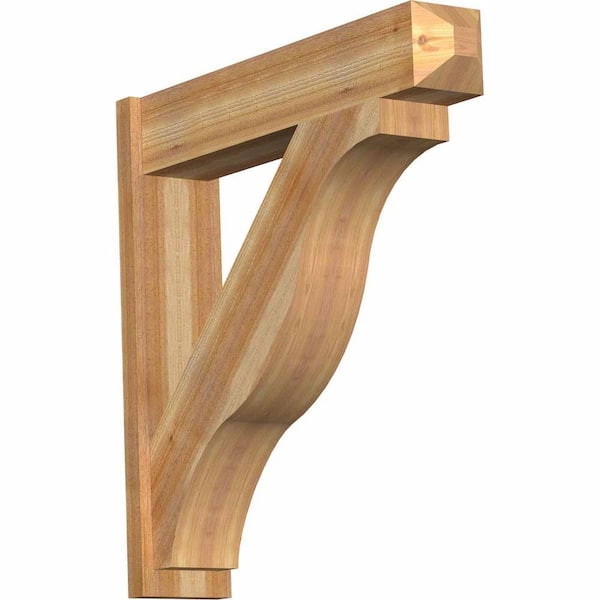 Ekena Millwork 8 in. x 38 in. x 38 in. Western Red Cedar Fuston Craftsman Rough Sawn Outlooker