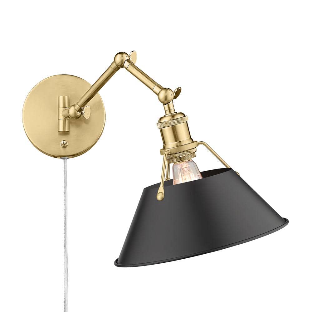 Orwell 10 in. 1-Light Brushed Champagne Bronze and Matte Black Plug-In or Hardwired Swing Arm for Bedroom and Foyer price history on PriceWatchPro