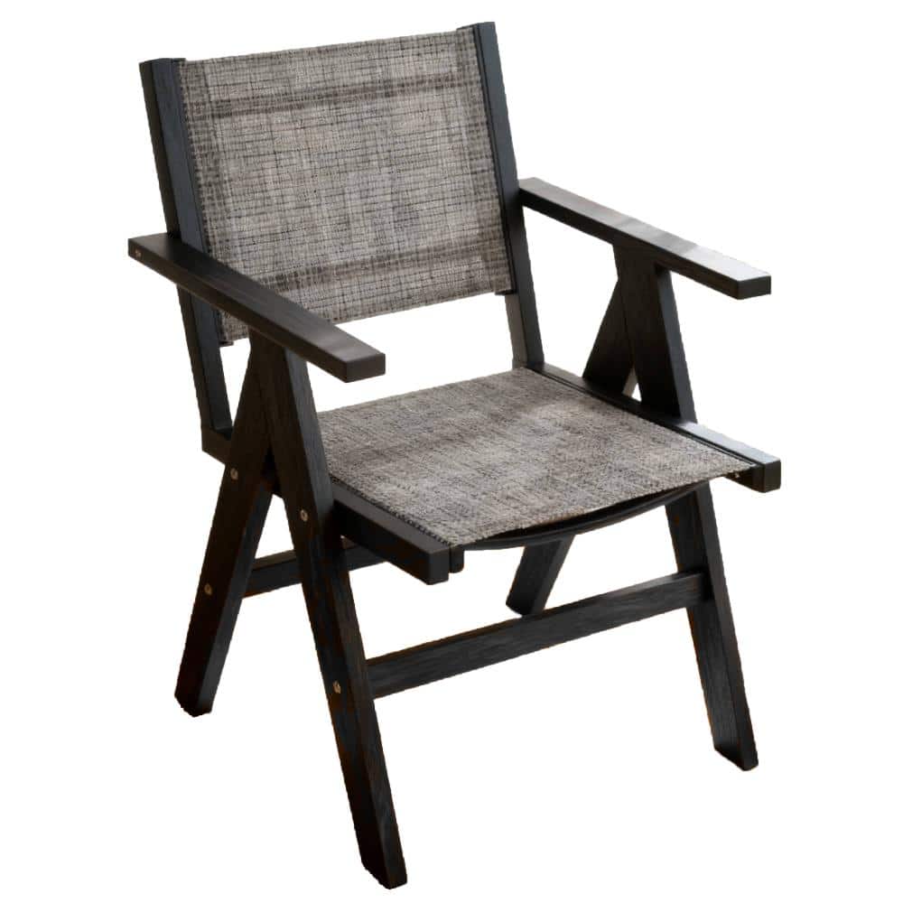 1-Piece Folding Outdoor Lounge Chair in Black with Grey Fine Weave Pattern price history on PriceWatchPro