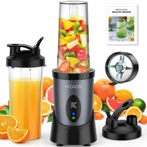 Stainless Steel & Plastic 900W Personal Blender, Smoothie Maker Mixer with Removable Blade & 2 Portable Cups, Set of 1