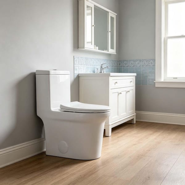 Compact 1.1/1.6 GPF Dual-Flush Elongated 1-Piece Floor Mounted