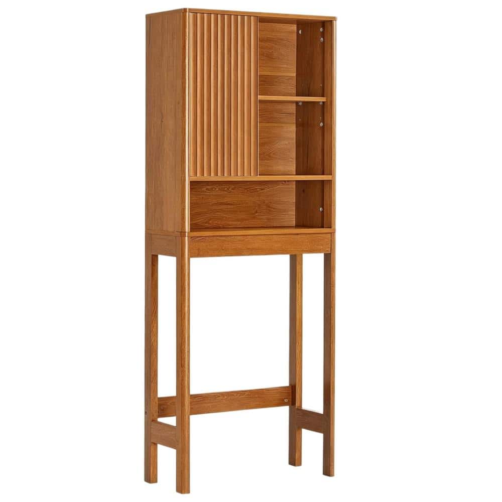 23.3 in. W x 68 in. H x 10 in. D Brown Over The Toilet Storage with Sliding Door and Adjustable Shelf price history on PriceWatchPro