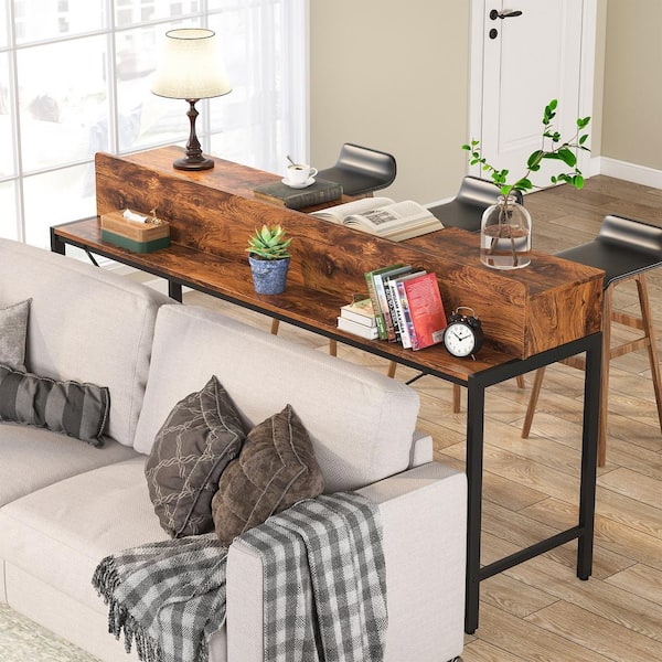 Rustic Console Table, 70.9 inch Industrial Sofa Couch Table