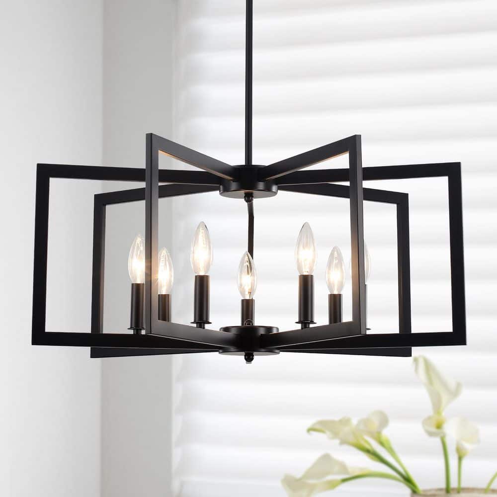 7-Light Farmhouse Rectangular Black Hanging Linear Island Chandelier Lighting for Kitchen Island price history on PriceWatchPro