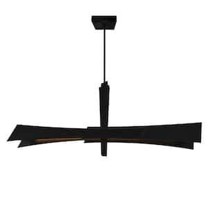 Solara 1 Light Integrated LED Black Chandelier