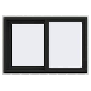 36 in. x 24 in. V-4500 Series Bronze Exterior/White Interior FiniShield Vinyl Left-Handed Sliding Window w/ Mesh Screen