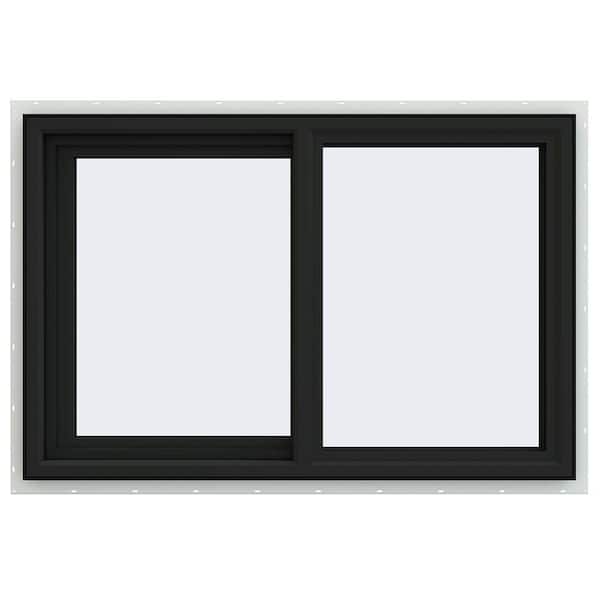 JELD-WEN 36 in. x 24 in. V-4500 Series Bronze Exterior/White Interior FiniShield Vinyl Left-Handed Sliding Window w/ Mesh Screen