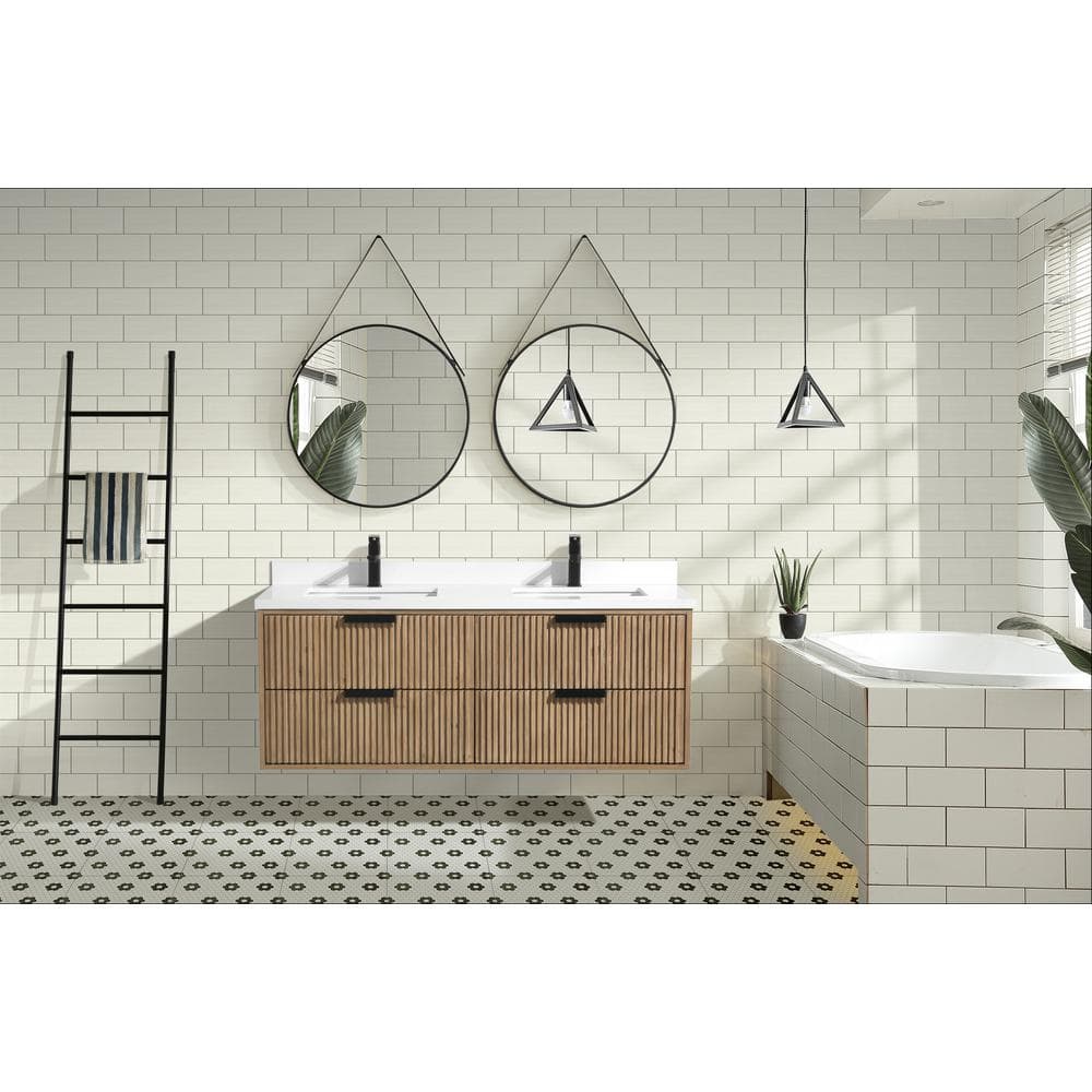 San Diego 55'' Weathered Fir Double Bathroom Vanity