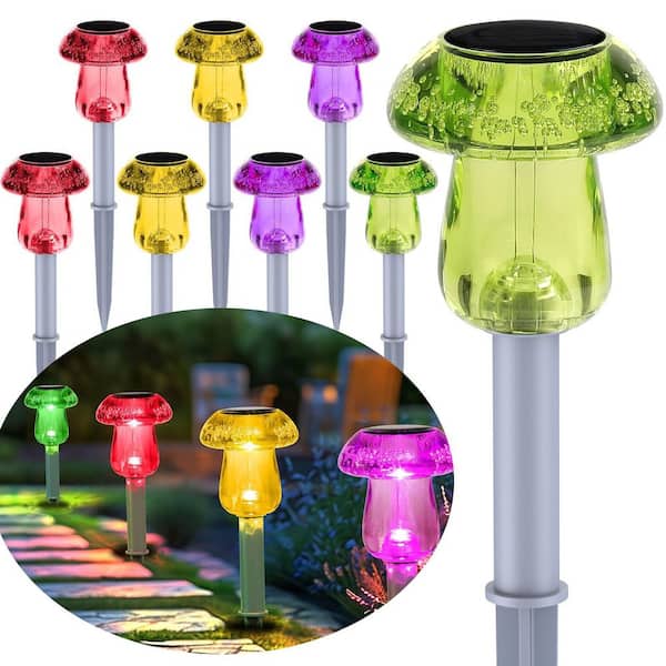 FAWEY TRED INC Yellow, Green, Purple, Red Solar Pathway Lights Outdoor, Decorative Stake Lights