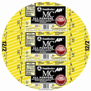 12/2 x 250 ft. Stranded AL MCAP (Metal Clad All-Purpose) Armored Cable