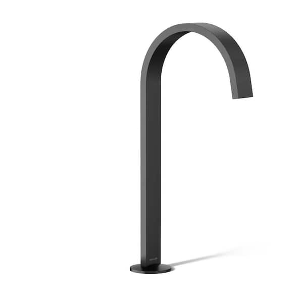 KOHLER Components Tall Bathroom Sink Spout with Ribbon Design in Matte Black