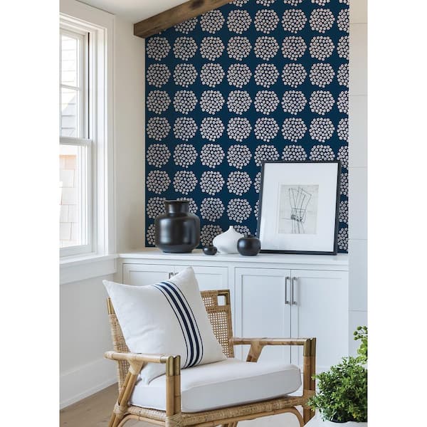 Navy Puketti Peel and Stick Wallpaper