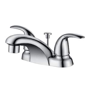 Vantage 4 in. Centerset 2-Handle Bathroom Lavatory Faucet Rust Resist with Drain Assembly in Polished Chrome
