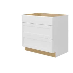 Avondale 36 in. W x 24 in. D x 34.5 in. H Ready to Assemble Plywood Shaker Cooktop Base Kitchen Cabinet in Alpine White