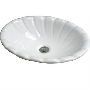 Corona Drop-In Bathroom Sink in White