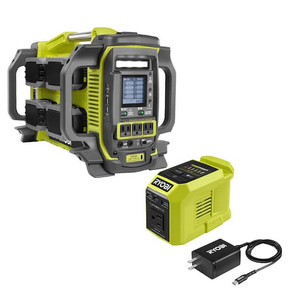 18V ONE+ 1800-Watt Portable Battery Inverter Power Station/8-Port Charger w/ 200-Watt Power Source & (4) 6.0Ah Batteries