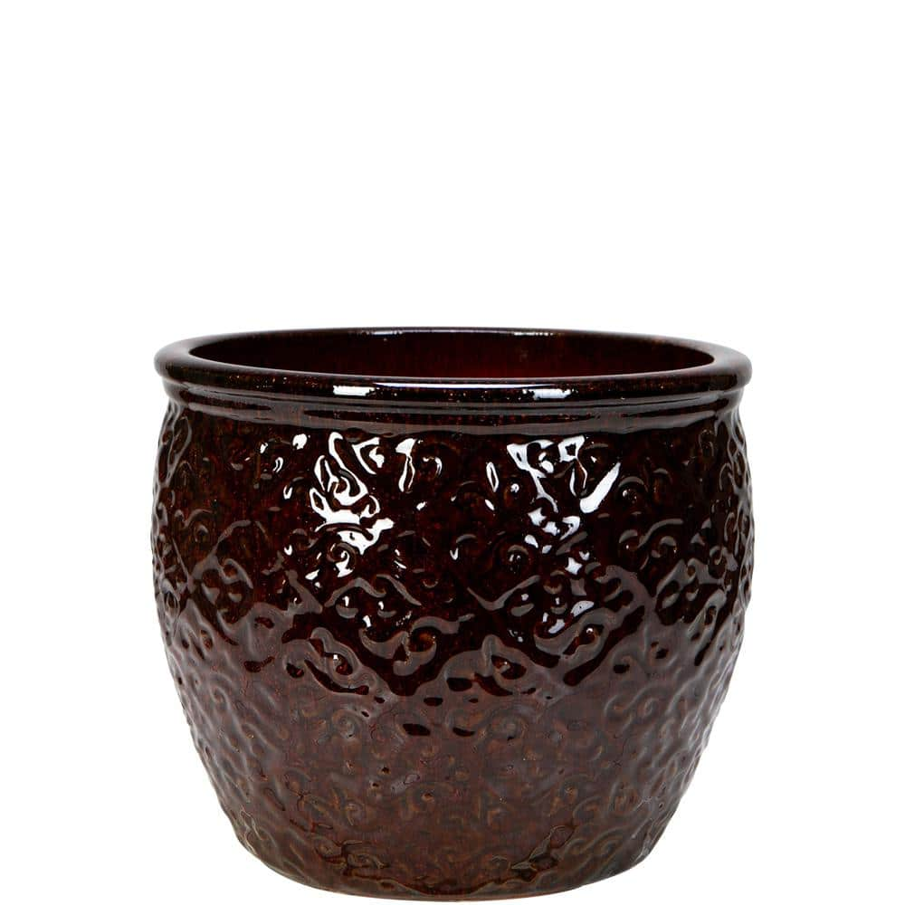 In Tropical Red Ceramic Lumaris Planter Ggc B Tr The Home Depot