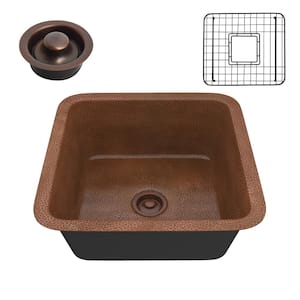 Malta Copper 19 in. 0-Hole Single Bowl Drop-In Kitchen Sink in Hammered Antique Copper