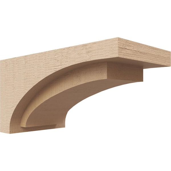 Ekena Millwork 6-in. x 12-in. x 6-in. Series 3 Wide Rivera Rough Cedar Woodgrain Timberthane Polyurethane Corbel, Primed Tan