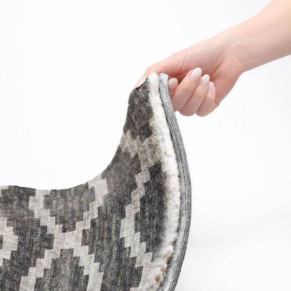 Dream Shag Premium Machine Washable Abstract ADS115 Gray 9 ft. x 12 ft. Area Rug
