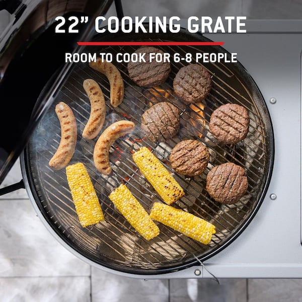 Performer Premium Smart 22 in. Charcoal Grill in Black with Premium Cart