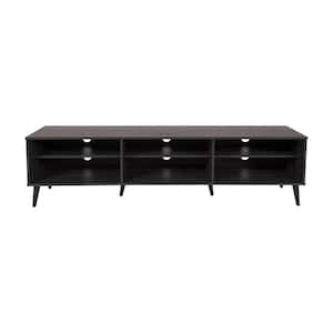 Cole 71 in. Dark Grey TV Bench with Open Adjustable Shelves Fits TV's up to 85 in.