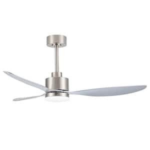 Sawyer 52 in. Integrated LED Indoor Brushed Nickel Ceiling Fans with Light and Remote Control