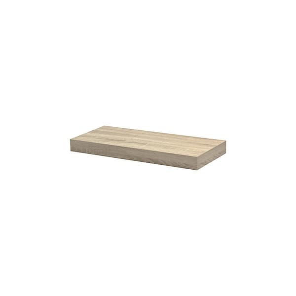 Unbranded BIG BOY 22.4 in. x 9.8 in. x 2 in. Vintage Oak MDF Floating Decorative Wall Shelf with Brackets