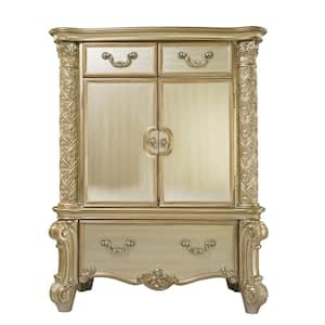 Vendome Gold Patina and Bone Chest with Wood Frame 55 in. x 21 in. x 44 in.