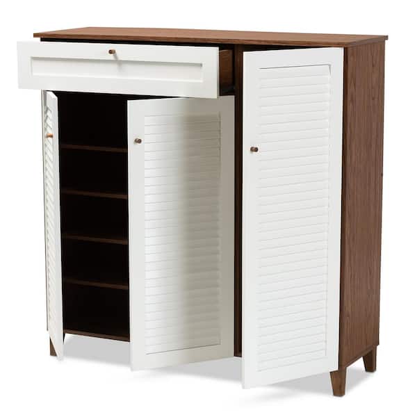 Baxton studio shoe online cabinet white