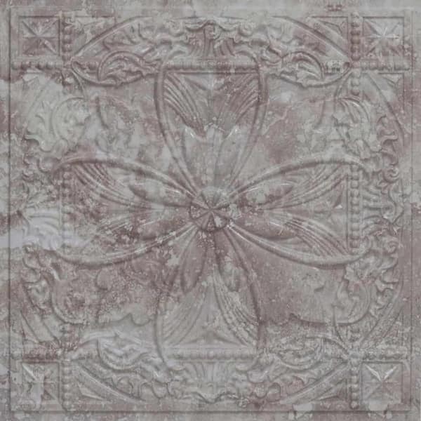 FROM PLAIN TO BEAUTIFUL IN HOURS Helena Marbella 2 ft. x 2 ft. PVC Glue-up or Lay-in Faux Tin Ceiling Tile (200 sq. ft./case)