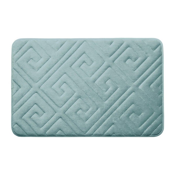 BounceComfort Caicos Aqua 17 in. x 24 in. Memory Foam Bath Mat