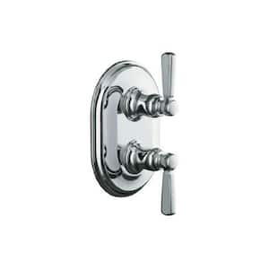 Bancroft 2-Handle Thermostatic Valve Trim Kit with Metal Lever Handle in Vibrant Polished Nickel (Valve Not Included)