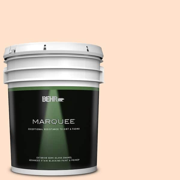 BEHR MARQUEE 5 gal. #P200-1 Melted Marshmallow Semi-Gloss Enamel Exterior Paint & Primer