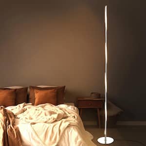 Pilar 63.75 in. Chrome Integrated LED Floor Lamp