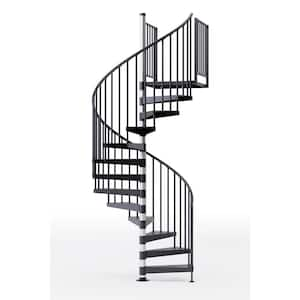 Reroute Prime Interior 60in Diameter, Fits Height 127.5in - 142.5in, 2 42in Tall Platform Rails Spiral Staircase Kit