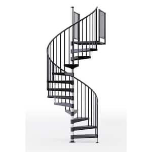 Reroute Prime Interior 60in Diameter, Fits Height 85in - 95in, 2 36in Tall Platform Rails Spiral Staircase Kit