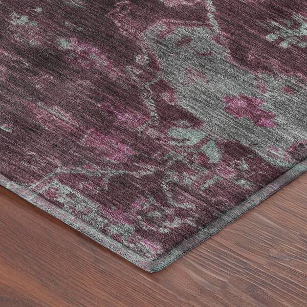 Mayfield Premium Machine Washable Abstract AMF2322 Burgundy 2 ft. x 3 ft. Accent Rug