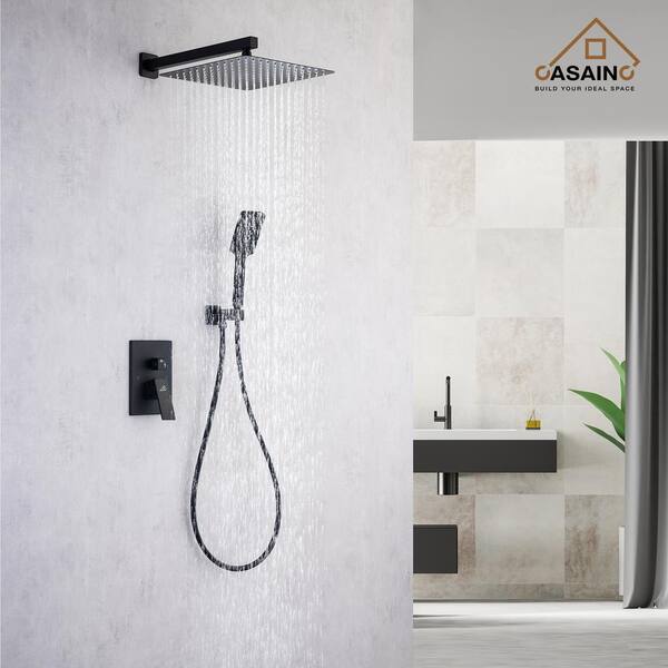 CASAINC 1-Handle 3-Spray Pattern 12 in. Wall Mount Shower