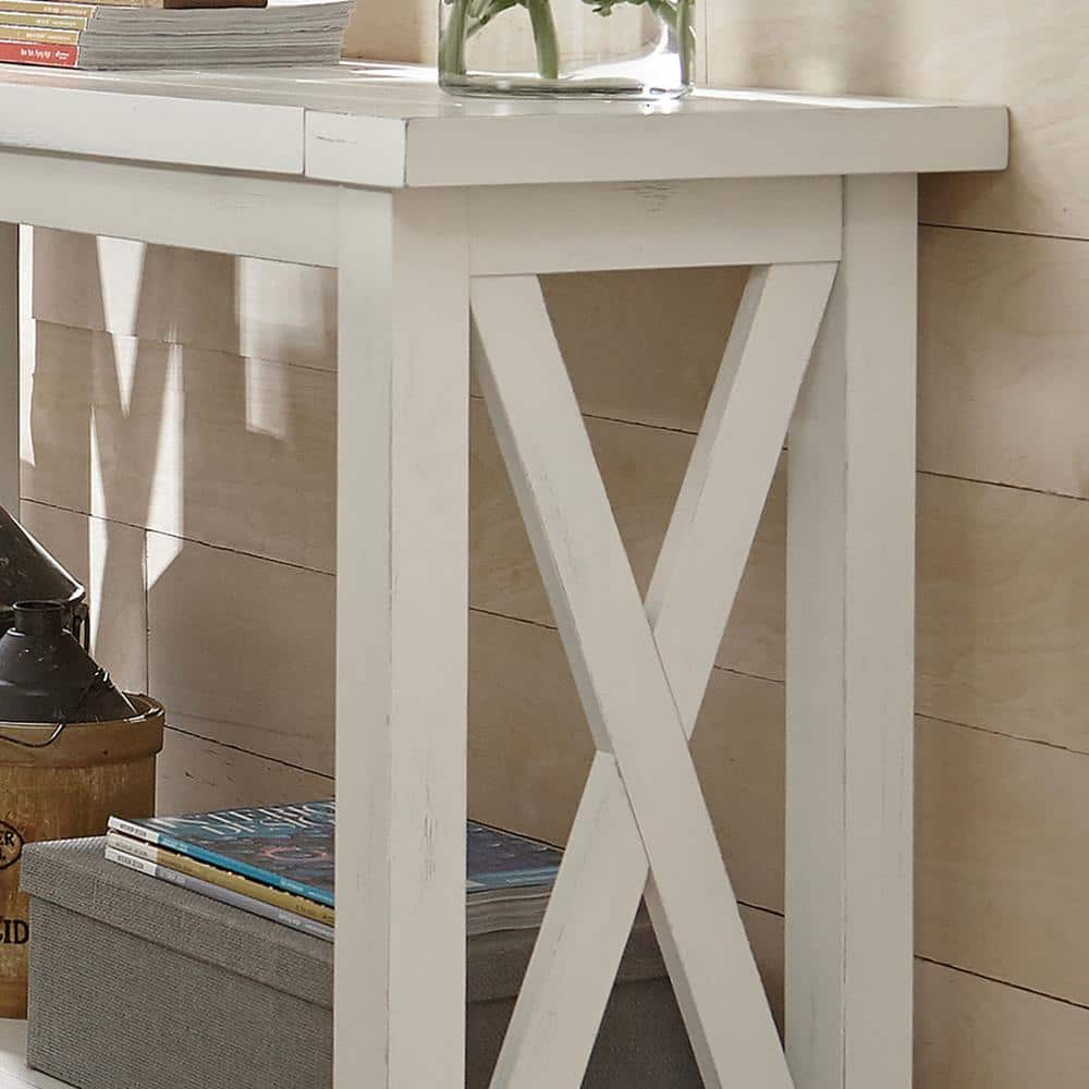 Seaside Lodge Off-White Wood Console Table with Storage