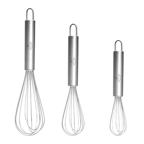3 Pack Stainless Steel Whisk Set 8 10 12 Inch Cooking Baking Balloon Wire Whisks Kitchen Mixing Tool Set
