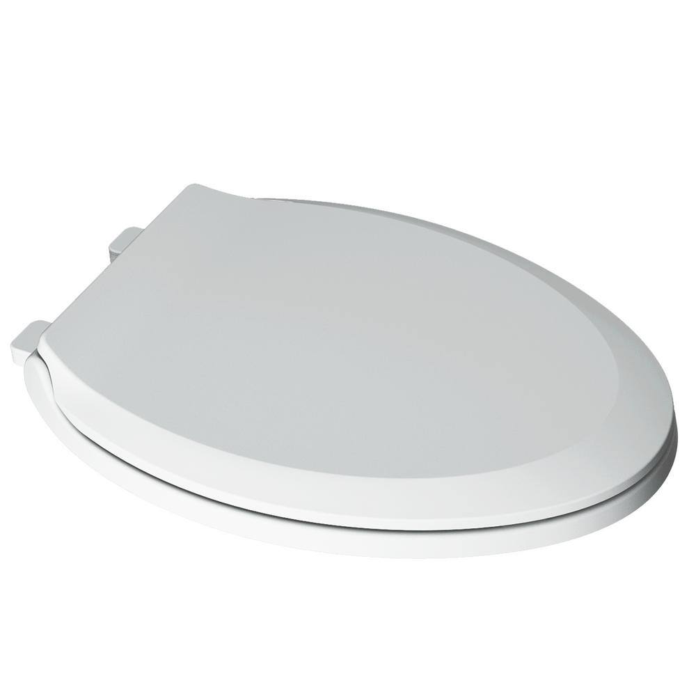 White Antimicrobial Slow-Close Elongated Toilet Seat