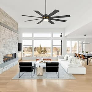 Wesley 65 in. Integrated LED Indoor Gold and Black Ceiling Fans with Light and Remote Control Included