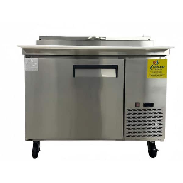 Cooler Depot 49.8 in. 13.8 cu. ft. Commercial Pizza Prep Station Refrigerator in Silver