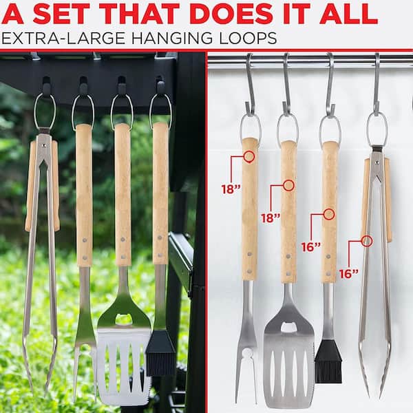 27Pcs Heavy Duty BBQ Tools Gift Set for Men Dad Grilling Accessories Kit  Camping
